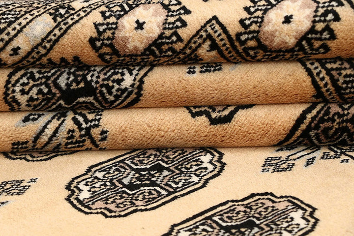 Brown Pakistani Bokhara Rug 4' 1" x 6' 4" Hand-Knotted | No. QA70862