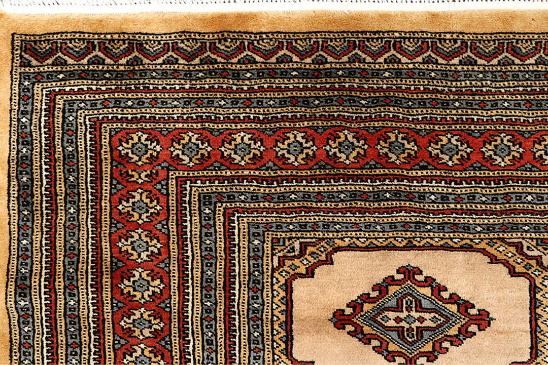 Bisque Pakistani Jaldar Rug 8' 3" x 11' Hand-Knotted | No. QA71122