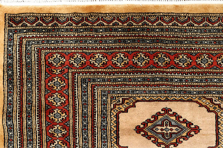 Bisque Pakistani Jaldar Rug 8' 3" x 11' Hand-Knotted | No. QA71122