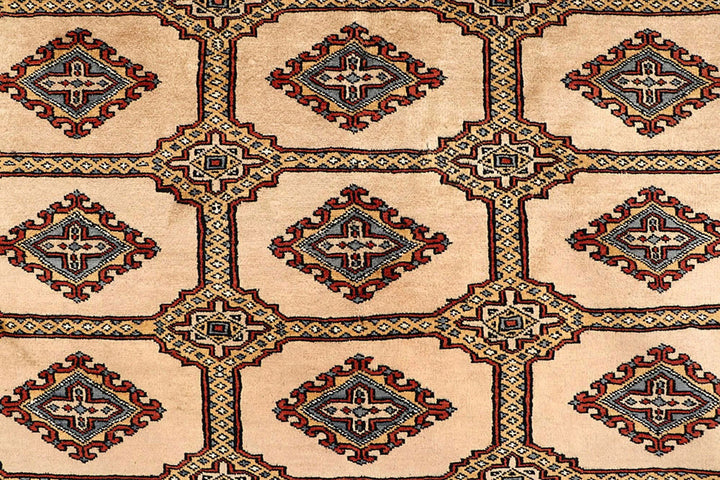 Bisque Pakistani Jaldar Rug 8' 3" x 11' Hand-Knotted | No. QA71122