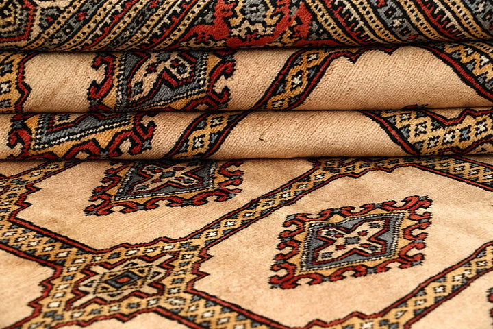 Bisque Pakistani Jaldar Rug 8' 3" x 11' Hand-Knotted | No. QA71122
