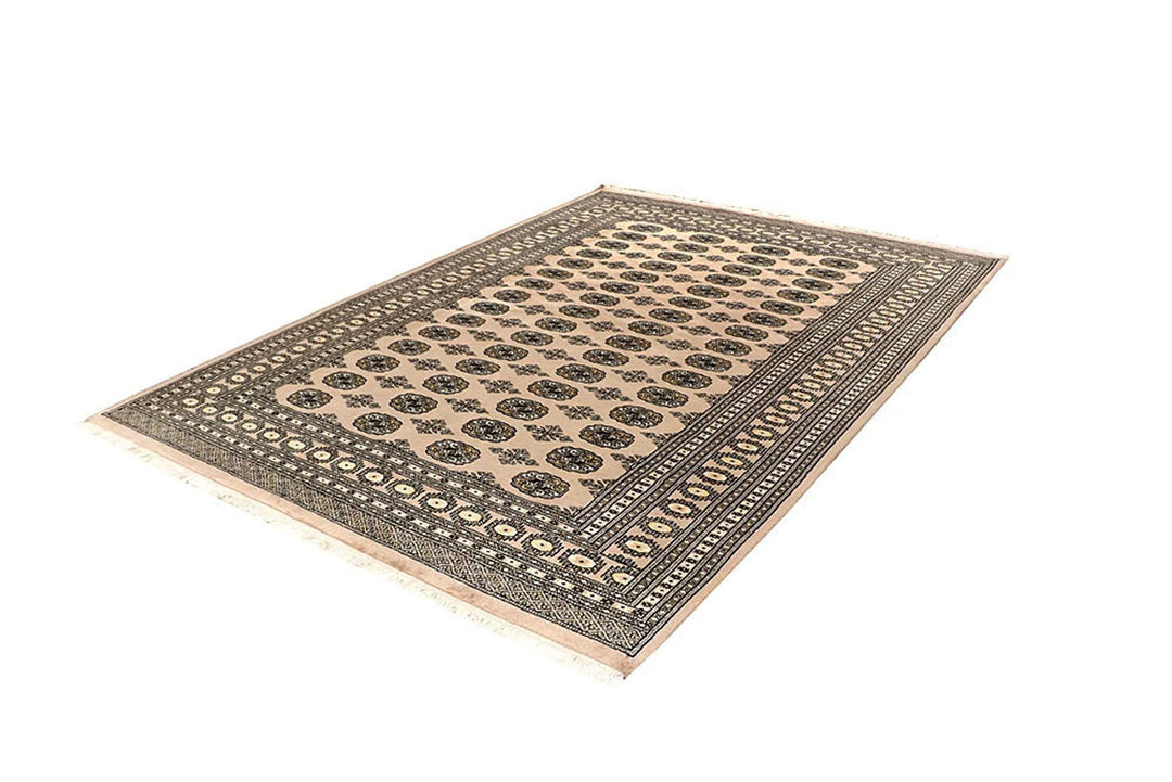 White Bokhara Rug 6' 1" x 8' 8" Hand-Knotted | No. QA71458