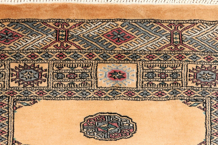 Yellow Pakistani Bokhara Rug 3' 1" x 6' 1" Hand-Knotted | No. QA71689
