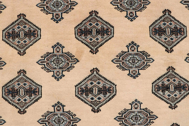 Bisque Pakistani Jaldar Rug 5' 1" x 9' 1" Hand-Knotted | No. QA71756