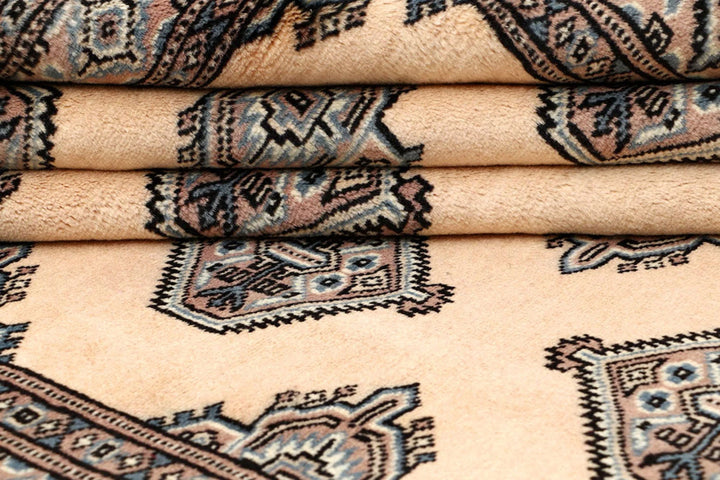 Bisque Pakistani Jaldar Rug 5' 1" x 9' 1" Hand-Knotted | No. QA71756