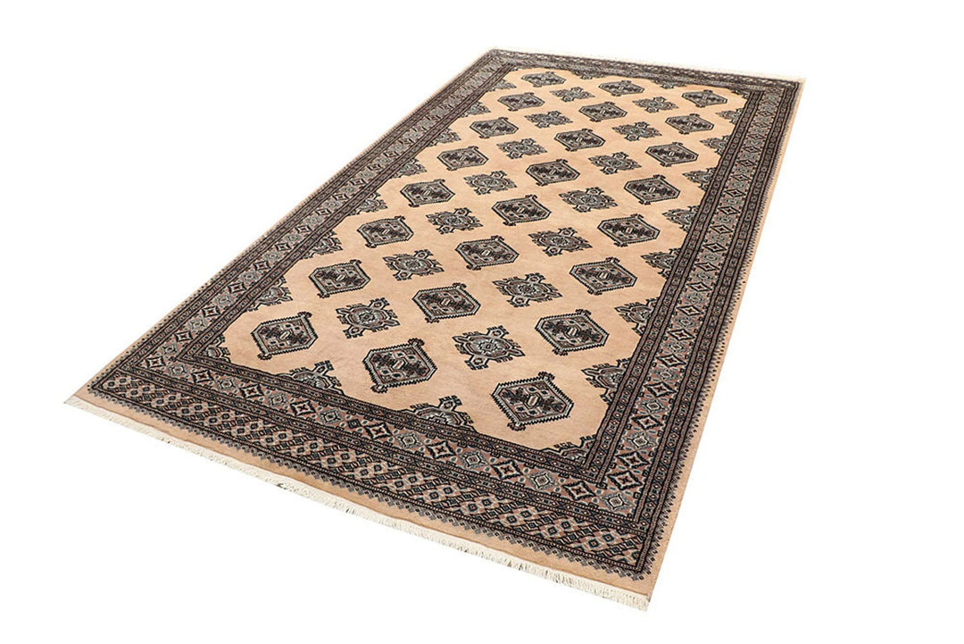 Bisque Pakistani Jaldar Rug 5' 1" x 9' 1" Hand-Knotted | No. QA71756