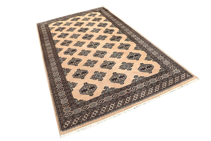 Bisque Pakistani Jaldar Rug 5' 1" x 9' 1" Hand-Knotted | No. QA71756