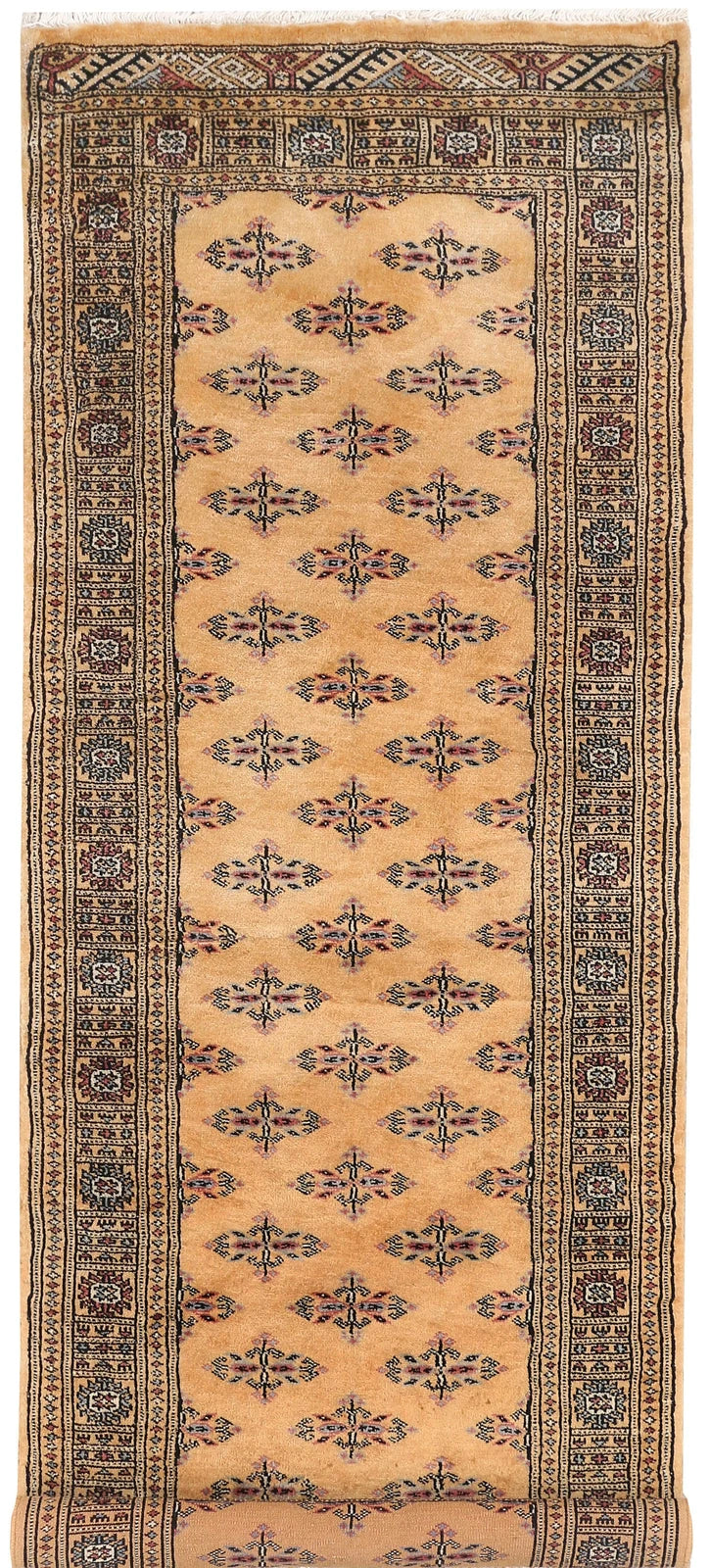 Yellow Pakistani Butterfly Rug 2' 7" x 7' 1" Hand-Knotted | No. QA71899