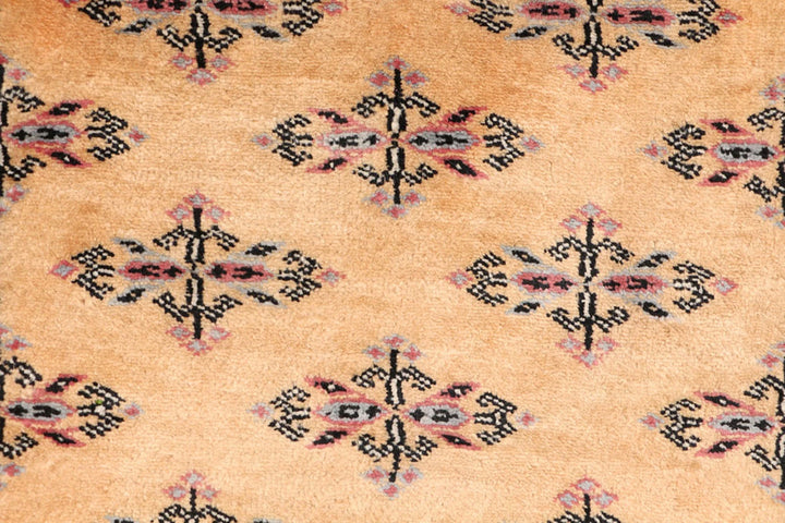 Yellow Pakistani Butterfly Rug 2' 7" x 7' 1" Hand-Knotted | No. QA71899