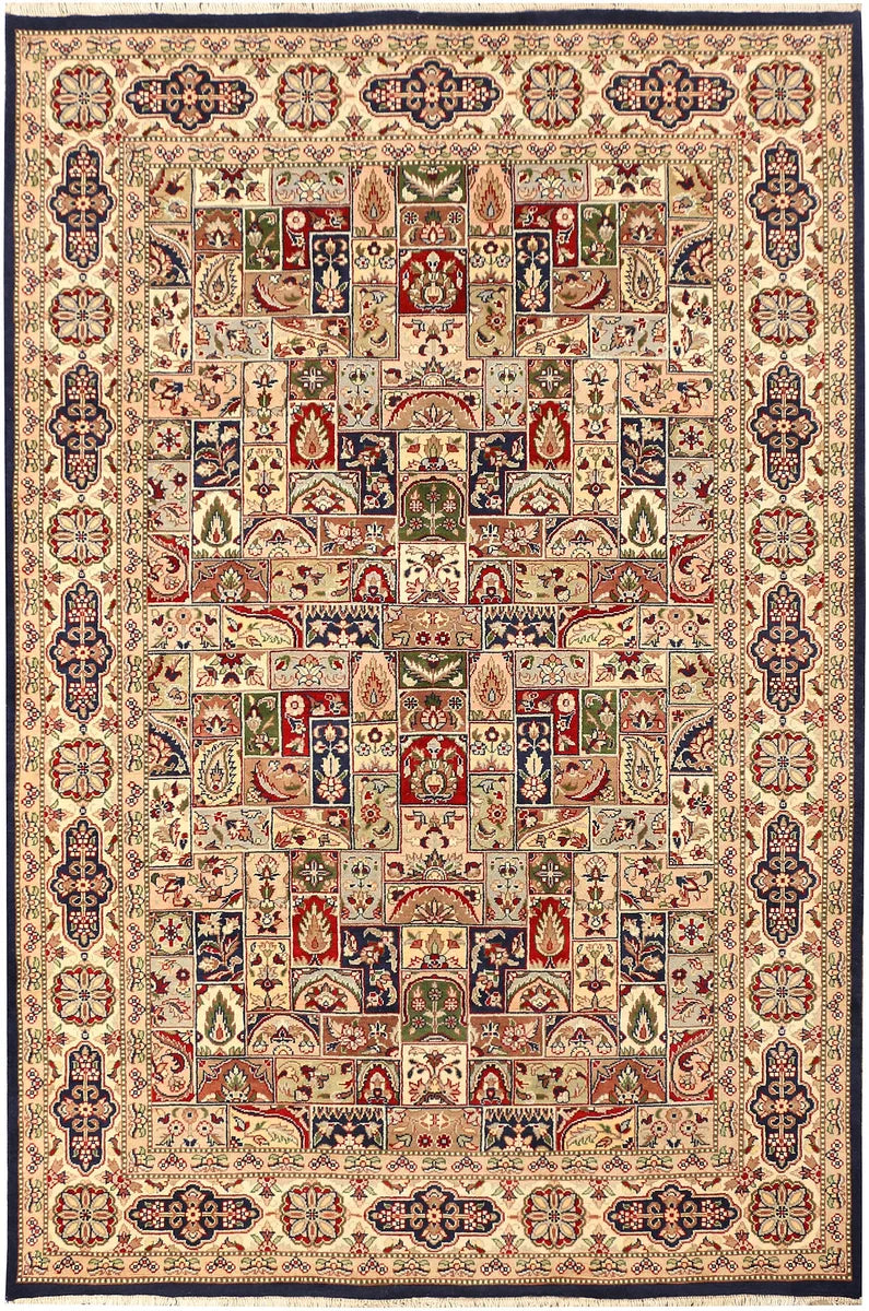 Pakistani Bakhtiari Rug 6' x 9'2" Hand-Knotted | No. QA72028