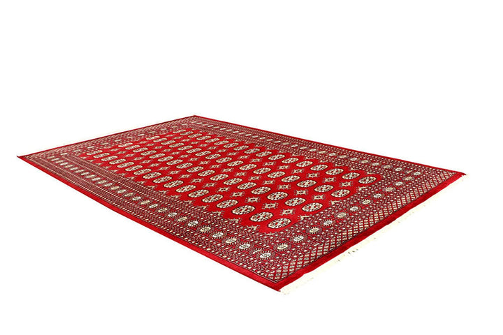 Red Bokhara Rug 6' x 9' 3" Hand-Knotted | No. QA72036
