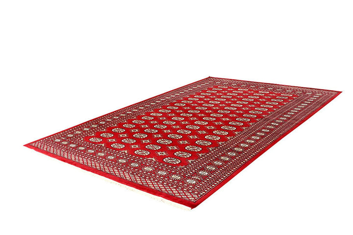 Red Bokhara Rug 6' x 9' 3" Hand-Knotted | No. QA72036