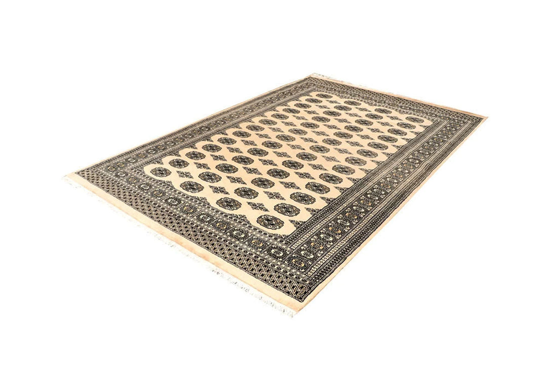 Brown Pakistani Bokhara Rug 6' x 8'11" Hand-Knotted | No. QA72256
