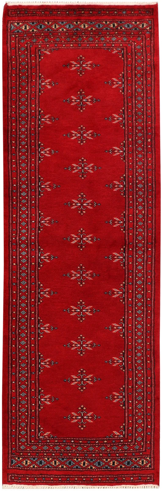 Dark Red Pakistani Butterfly Rug 2' 1" x 6' 4" Hand-Knotted | No. QA72358