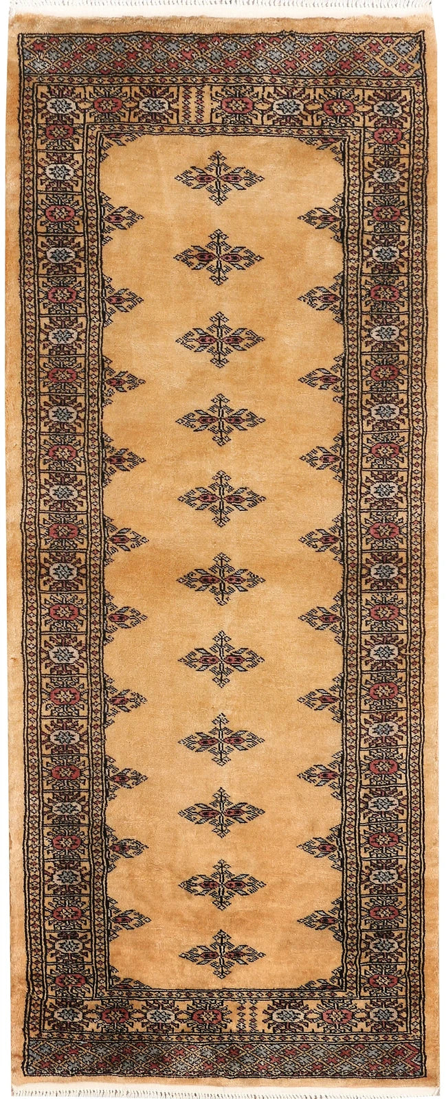 Yellow Pakistani Butterfly Rug 2' 7" x 6' 3" Hand-Knotted | No. QA72389