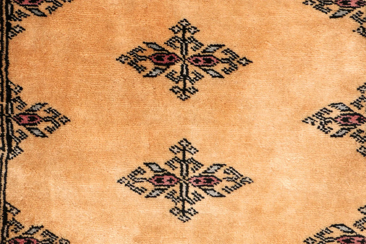 Yellow Pakistani Butterfly Rug 2' 7" x 6' 3" Hand-Knotted | No. QA72389
