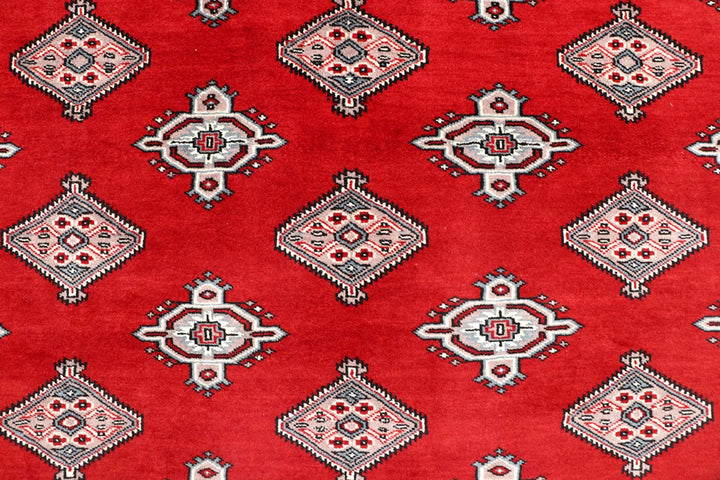 Firebrick Red Pakistani Jaldar Rug 5' x 7'10" Hand-Knotted | No. QA72517
