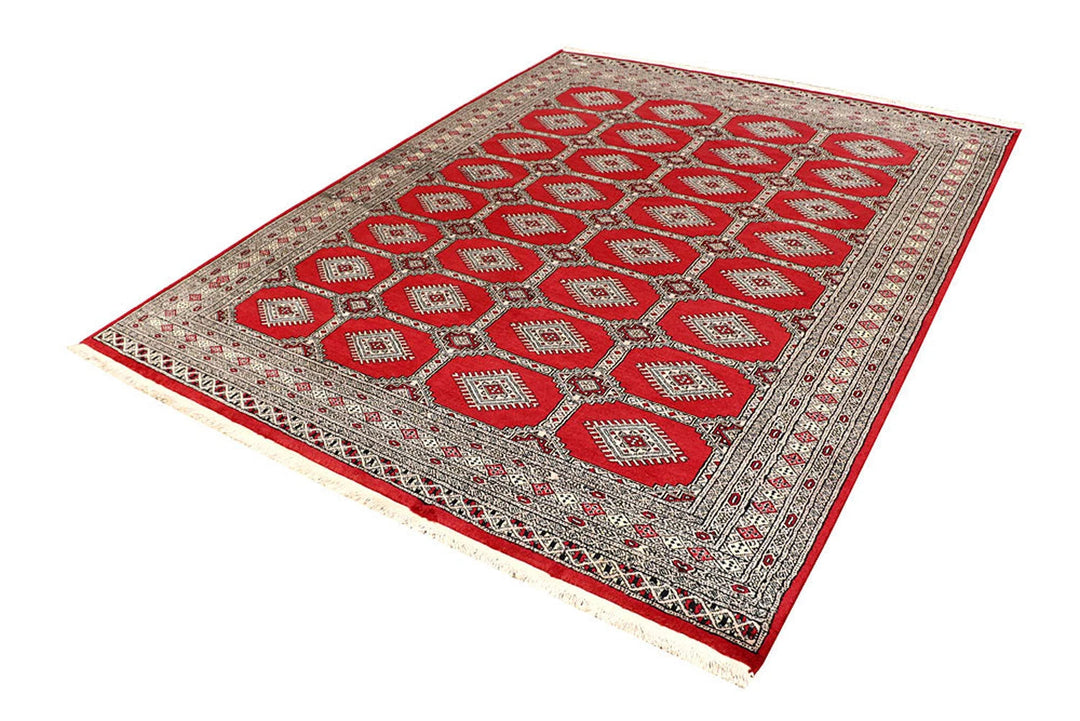 Firebrick Pakistani Jaldar Rug 6' 6" x 8' 4" Hand-Knotted | No. QA72601
