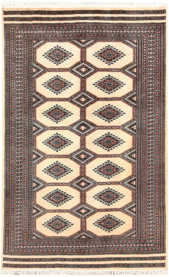 Brown Jaldar Rug 4' 1" x 6' 6" Hand-Knotted | No. QA72617