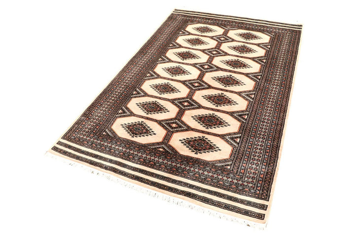 Brown Jaldar Rug 4' 1" x 6' 6" Hand-Knotted | No. QA72617