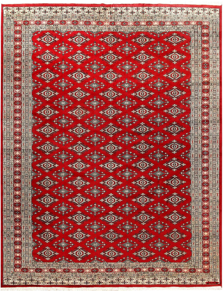 Red Pakistani Jaldar Rug 8' 3" x 10' 8" Hand-Knotted | No. QA72661