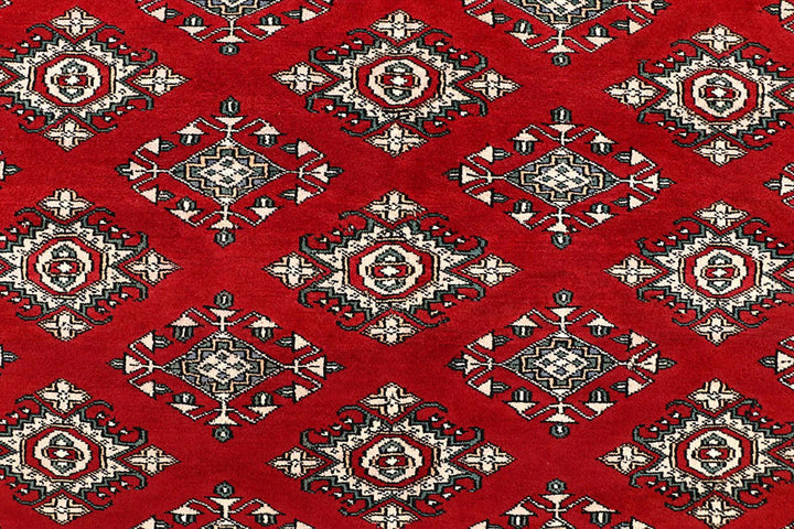 Red Pakistani Jaldar Rug 8' 3" x 10' 8" Hand-Knotted | No. QA72661