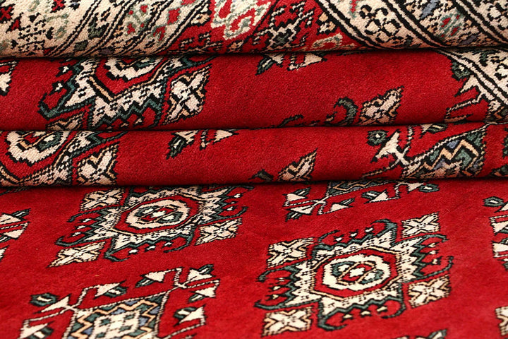 Red Pakistani Jaldar Rug 8' 3" x 10' 8" Hand-Knotted | No. QA72661
