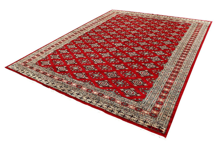 Red Pakistani Jaldar Rug 8' 3" x 10' 8" Hand-Knotted | No. QA72661