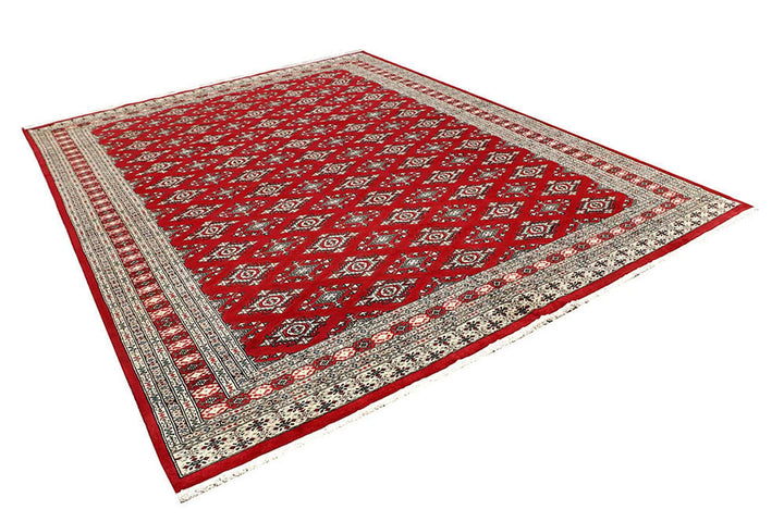 Red Pakistani Jaldar Rug 8' 3" x 10' 8" Hand-Knotted | No. QA72661