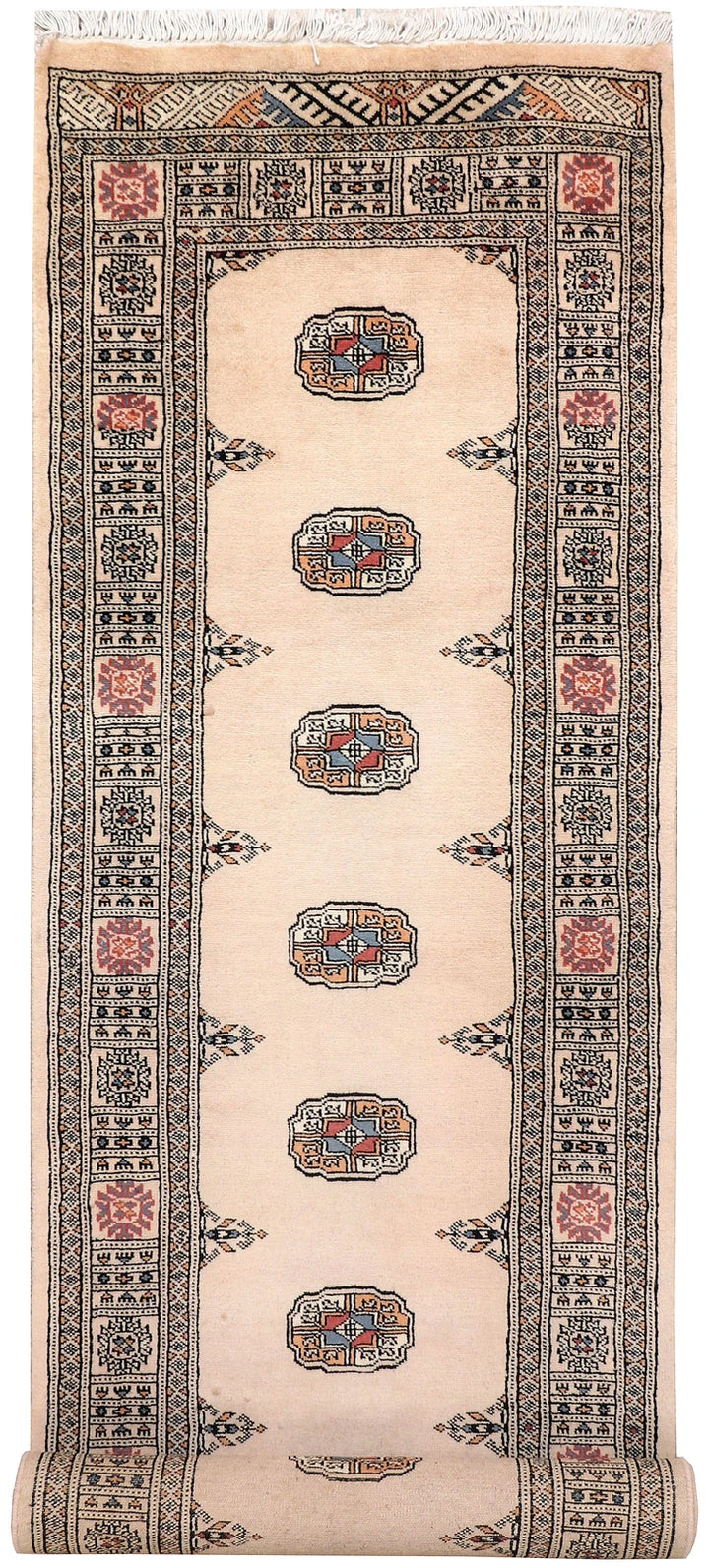 Brown Pakistani Bokhara Rug 2' 6" x 9' 1" Hand-Knotted | No. QA72964