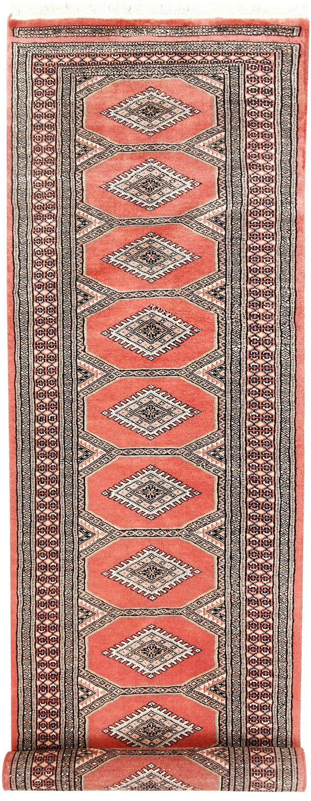 Light Salmon Pakistani Jaldar Runner 2' 4" x 9' 2" Hand-Knotted | No. QA73284
