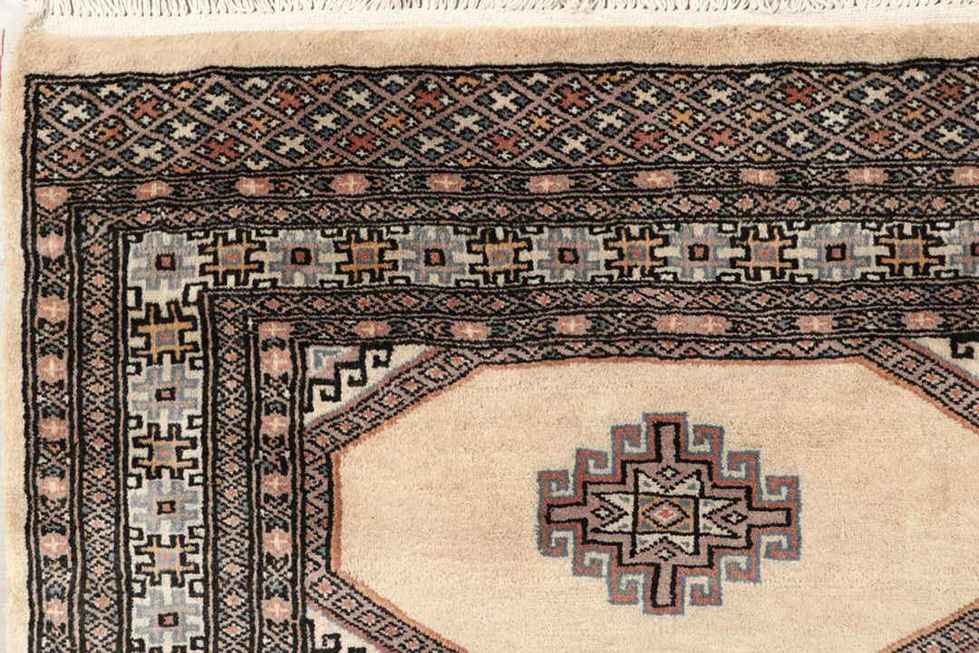 Brown Pakistani Jaldar Rug 4' 7" x 6' 6" Hand-Knotted | No. QA73285