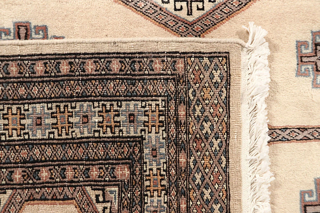Brown Pakistani Jaldar Rug 4' 7" x 6' 6" Hand-Knotted | No. QA73285