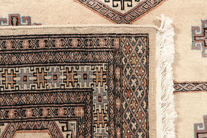 Brown Pakistani Jaldar Rug 4' 7" x 6' 6" Hand-Knotted | No. QA73285