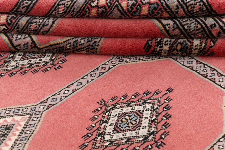 Red Pakistani Jaldar Rug 4' x 6'6" Hand-Knotted | No. QA73306