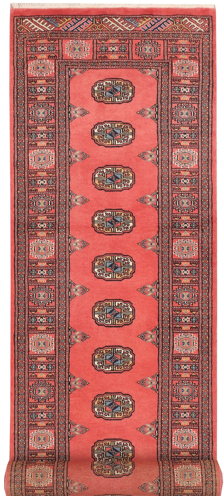 Red Bokhara Rug 2' 7" x 10' 8" Hand-Knotted | No. QA73365