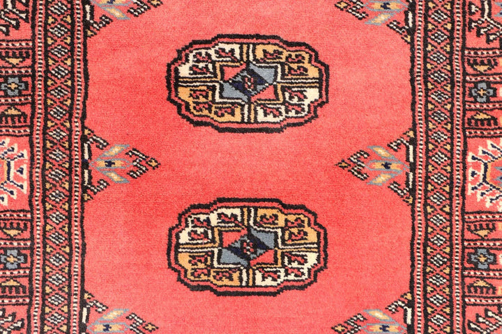 Red Bokhara Rug 2' 7" x 10' 8" Hand-Knotted | No. QA73365