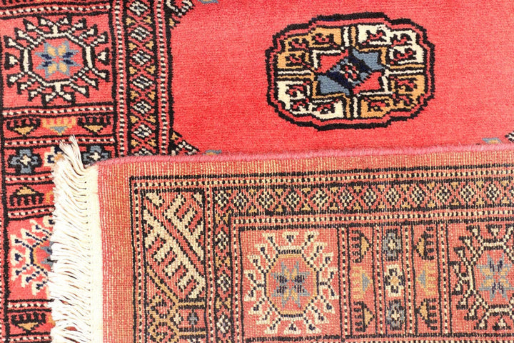Red Bokhara Rug 2' 7" x 10' 8" Hand-Knotted | No. QA73365