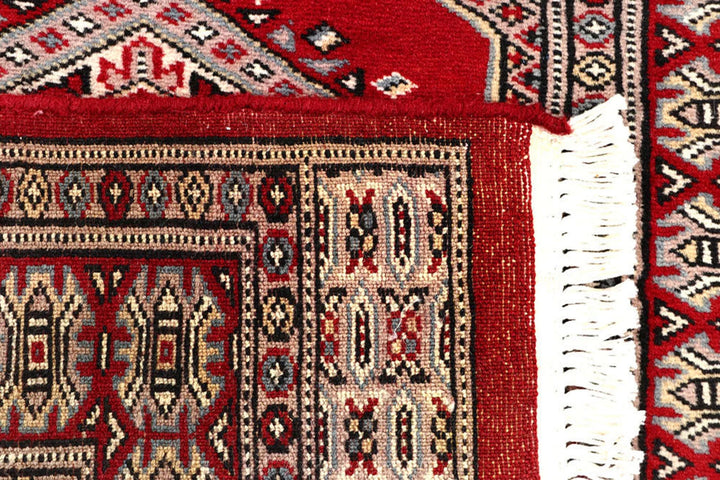 Red Pakistani Jaldar Rug 2' 6" x 10' 3" Hand-Knotted | No. QA73372