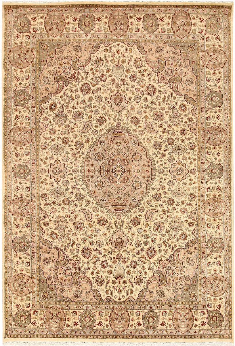 Brown Afghan Isfahan Rug 6' 7" x 9' 6" Hand-Knotted | No. QA73620