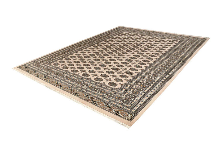 Brown Pakistani Bokhara Rug 9' 1" x 11' 9" Hand-Knotted | No. QA73798