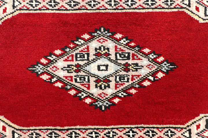 Firebrick Red Pakistani Jaldar Runner 2' 7" x 10' 6" Hand-Knotted | No. QA74765