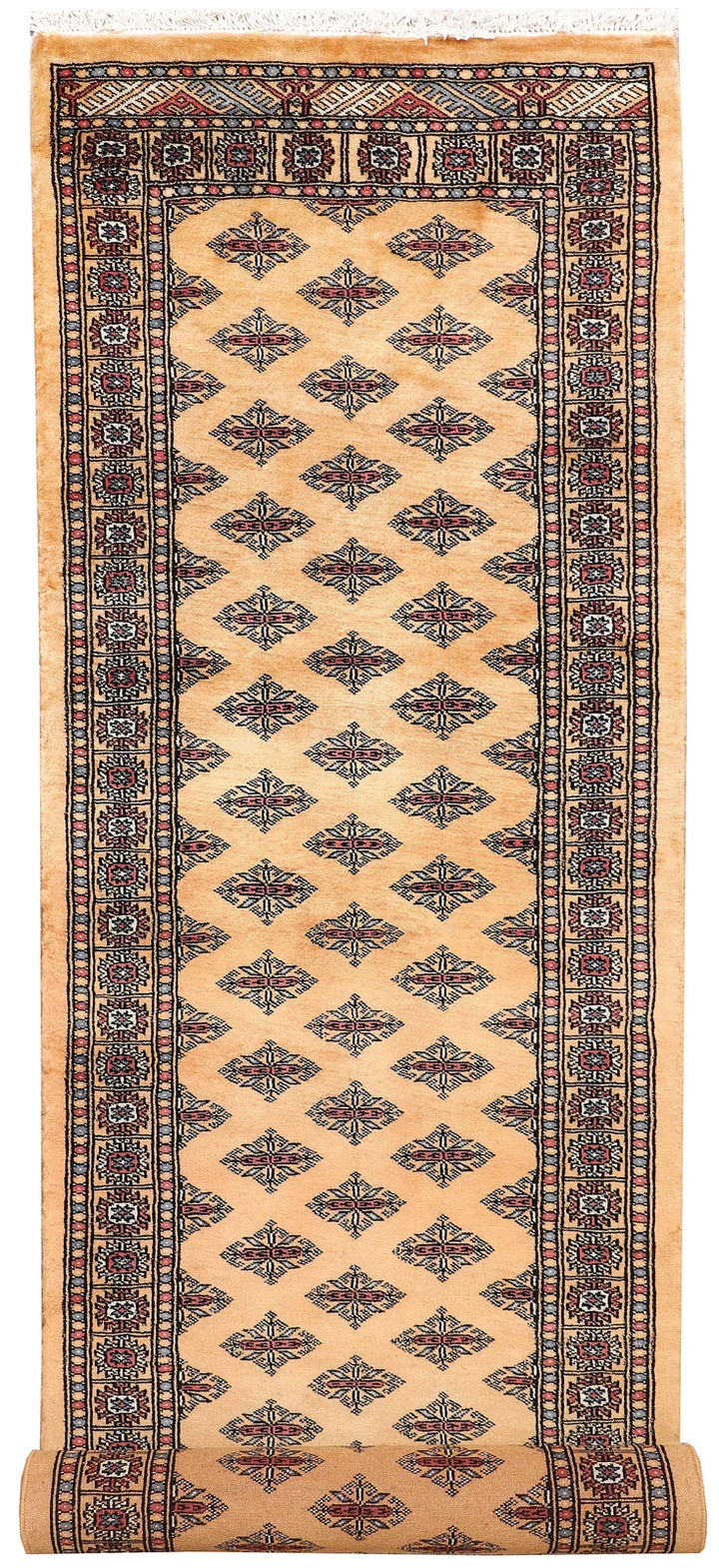 Brown Pakistani Butterfly Rug 2' 7" x 10' 3" Hand-Knotted | No. QA74766