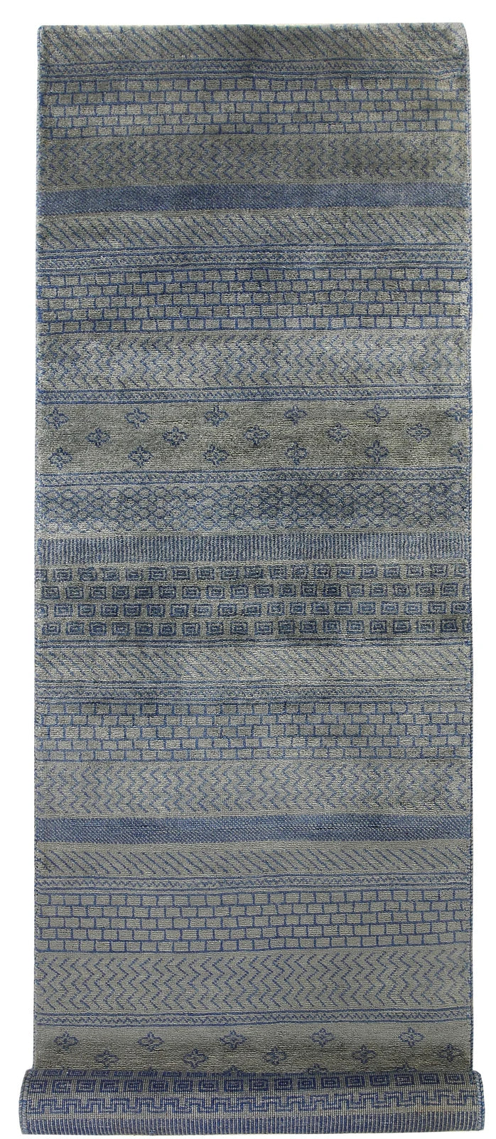 Grey Pakistani Gabbeh Rug 2' 6" x 8' 3" Hand-Knotted | No. QA74968