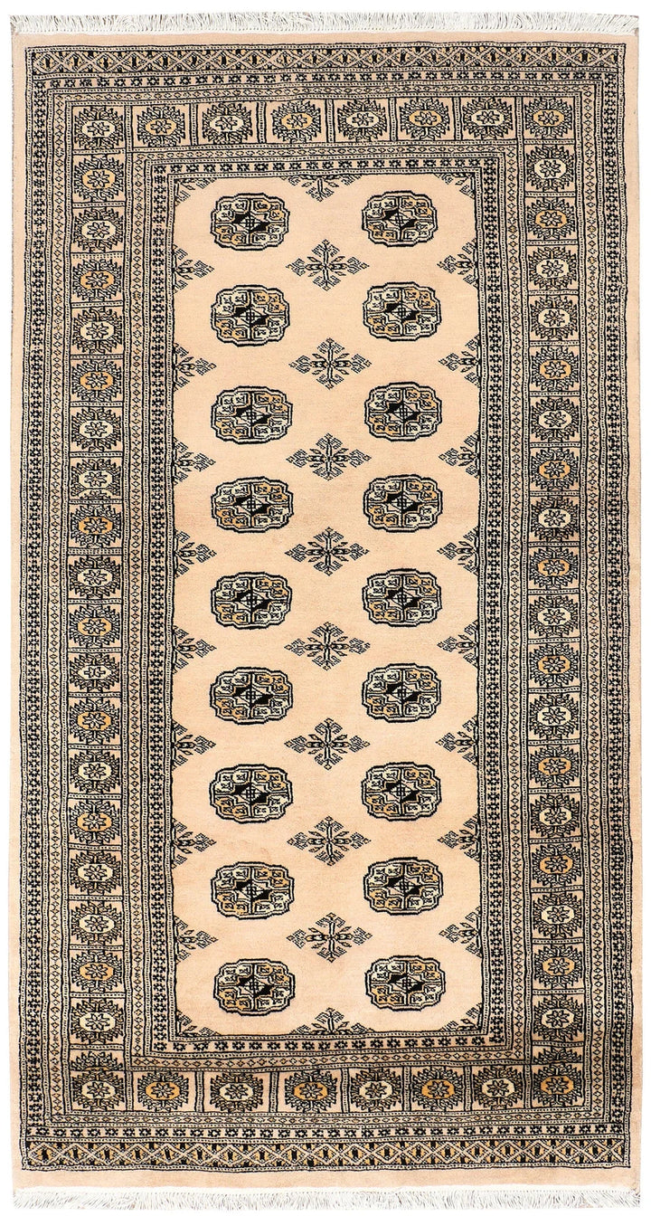 Brown Pakistani Bokhara Rug 3' 11" x 7' 3" Hand-Knotted | No. QA75119
