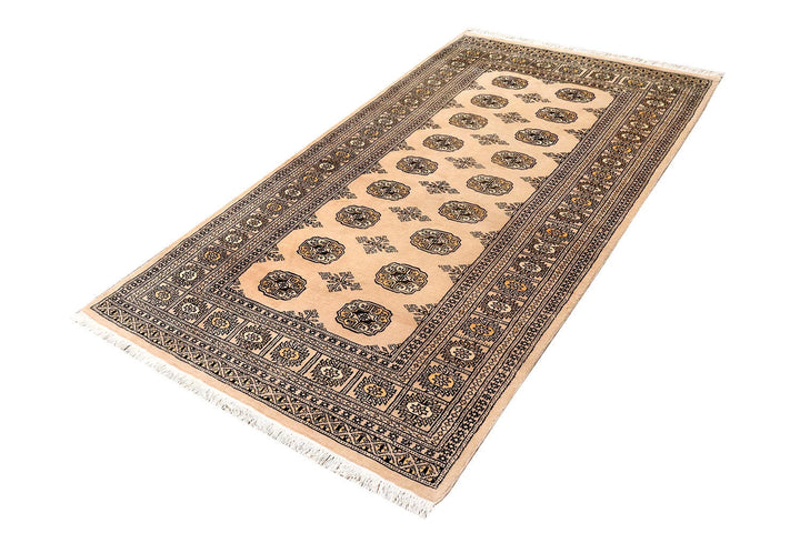 Brown Pakistani Bokhara Rug 3' 11" x 7' 3" Hand-Knotted | No. QA75119