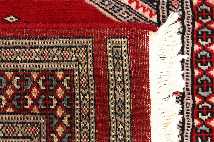 Red Pakistani Jaldar Rug 2' 4" x 9' 1" Hand-Knotted | No. QA75219