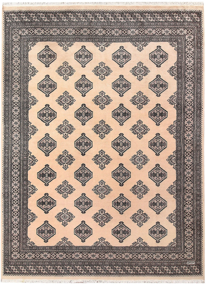 Brown Pakistani Jaldar Rug 6' 7" x 8' 2" Hand-Knotted | No. QA75278