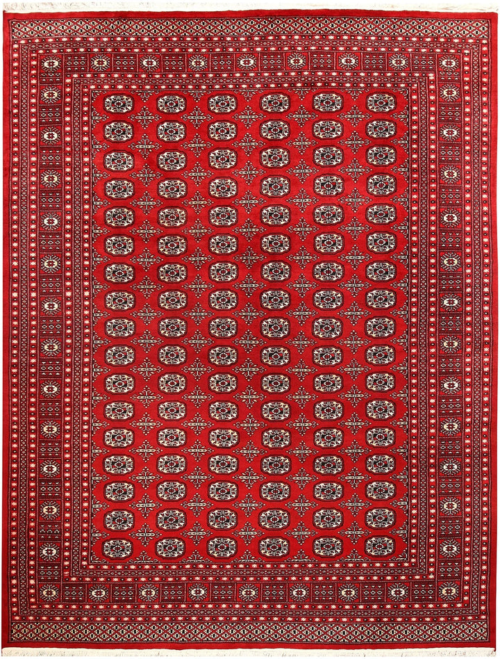 Red Bokhara Rug 8' x 10' 4" Hand-Knotted | No. QA75476