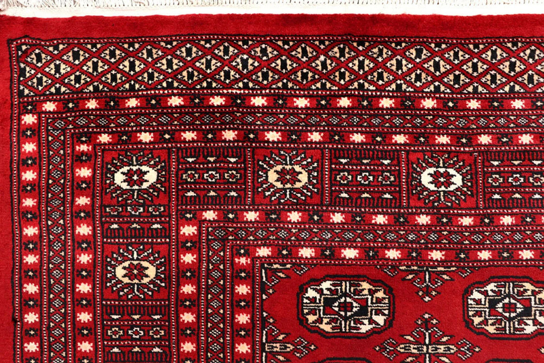 Red Bokhara Rug 8' x 10' 4" Hand-Knotted | No. QA75476